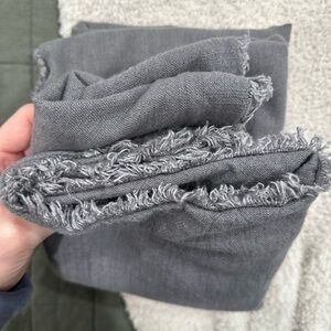 Casaluna Gray Fringed Pillow Covers x2